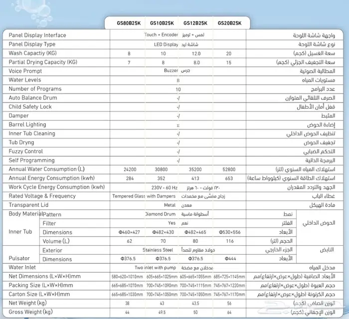 غسالة جنرال سوبريم اوتوماتيك فتحة علوية 14