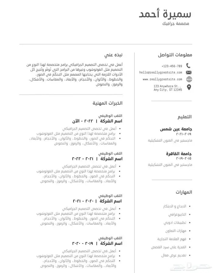 تصميم سيرة ذاتية احترافية 4