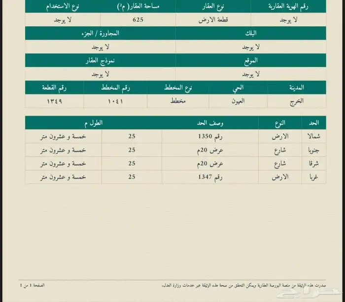 أرض زاوية للبيع بحي مشرف بالخرج 1