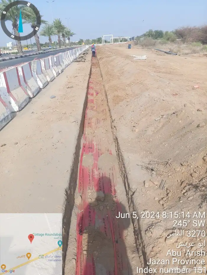 كهرباء جهد  متوسط ومنخفض  اعمدة انارة  اسفلت 15