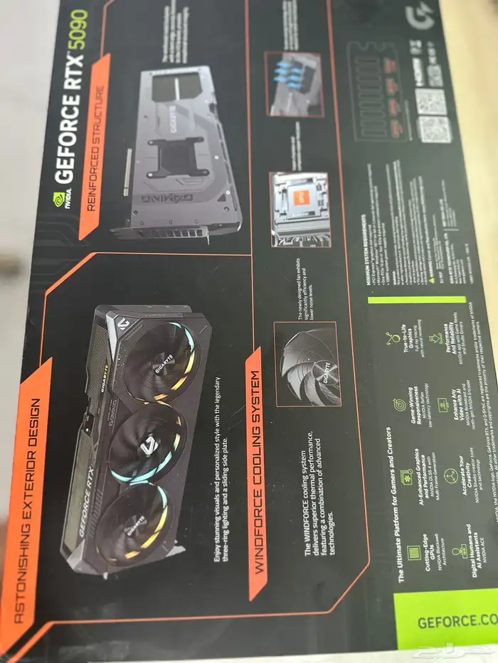 كرت شاشة RTX 5090 GIGABYTE Windforce OC جديد 3