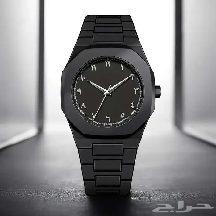 ساعة كوارتز رياضية من السيليكون باللون الأسود للرجال 3