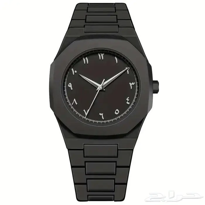 ساعة كوارتز رياضية من السيليكون باللون الأسود للرجال 0