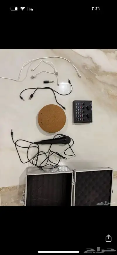 مكسر مع سماعه مع أسلاكه كامله مع شنطه عازله للصوت مع مكرفون 7