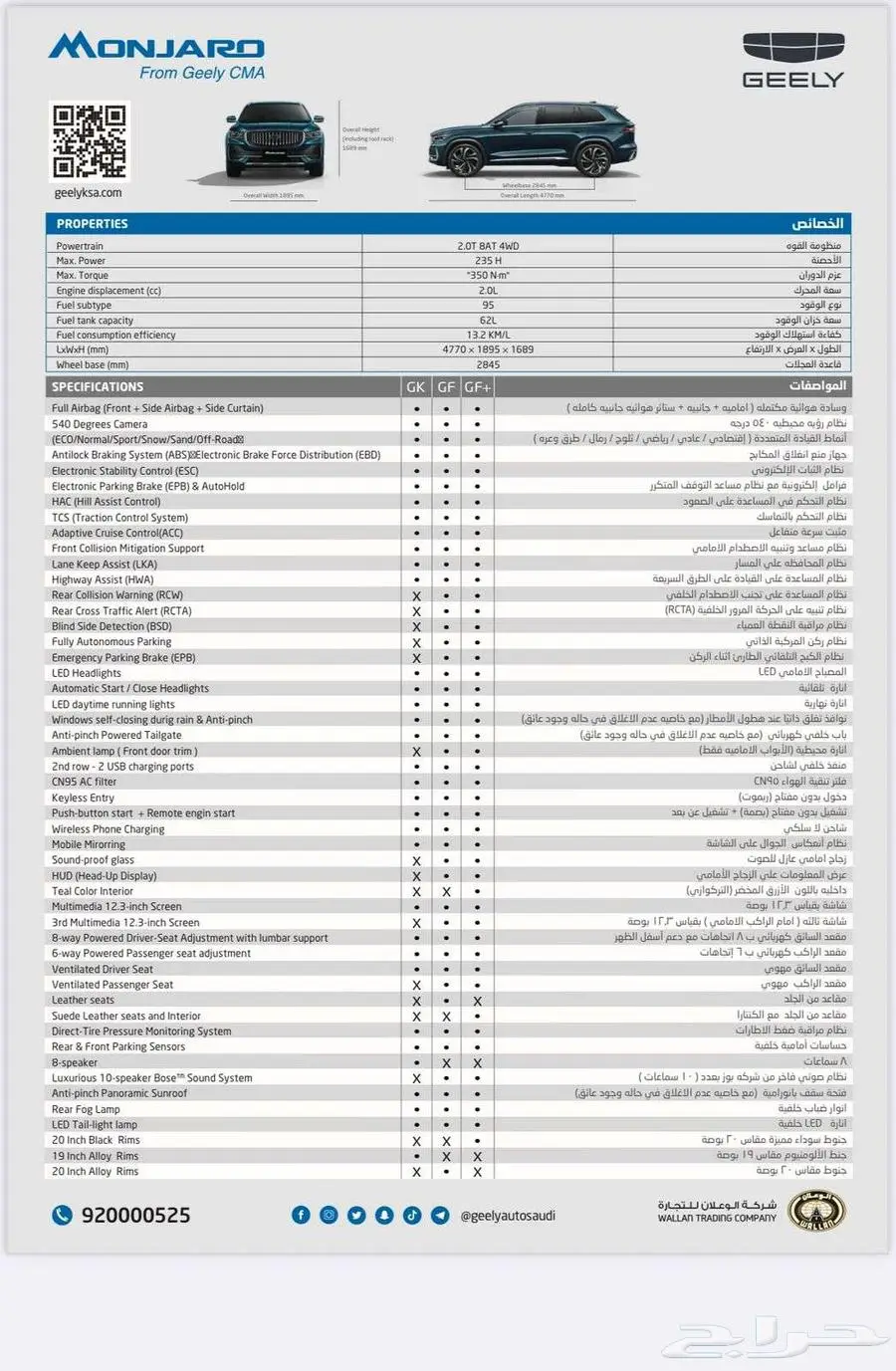 جيلي مونجارو 2023 نص فل GK باللوح غير مستخدم 88.000 ريال 11