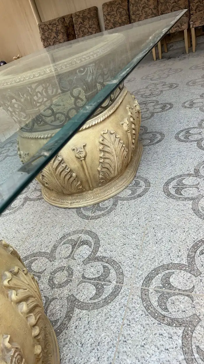 10 كراسي طاولة طعام مع دولاب كبير 0