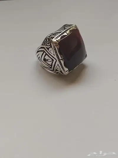 خاتم عقيق كبدي مزعفر 5