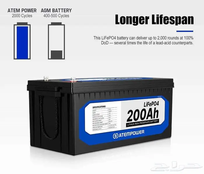 بطارية ليثيوم 200 امبير LiFePO4 6