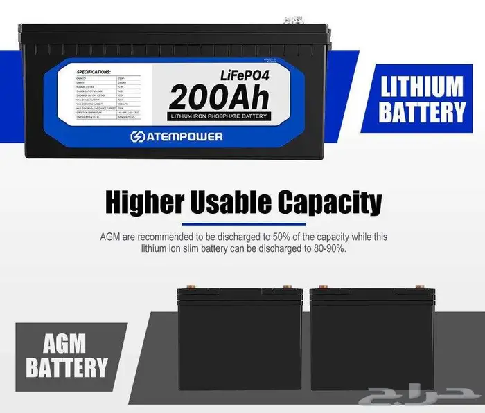 بطارية ليثيوم 200 امبير LiFePO4 2