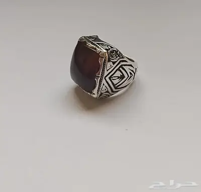 خاتم عقيق كبدي مزعفر 3