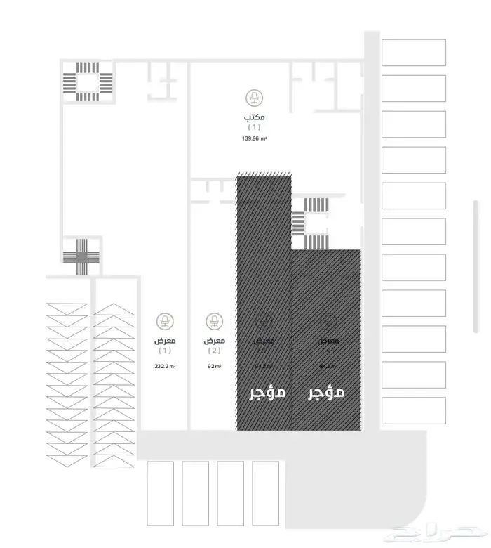 مكاتب ومعارض إداريه للايجار حي الياسمين 9