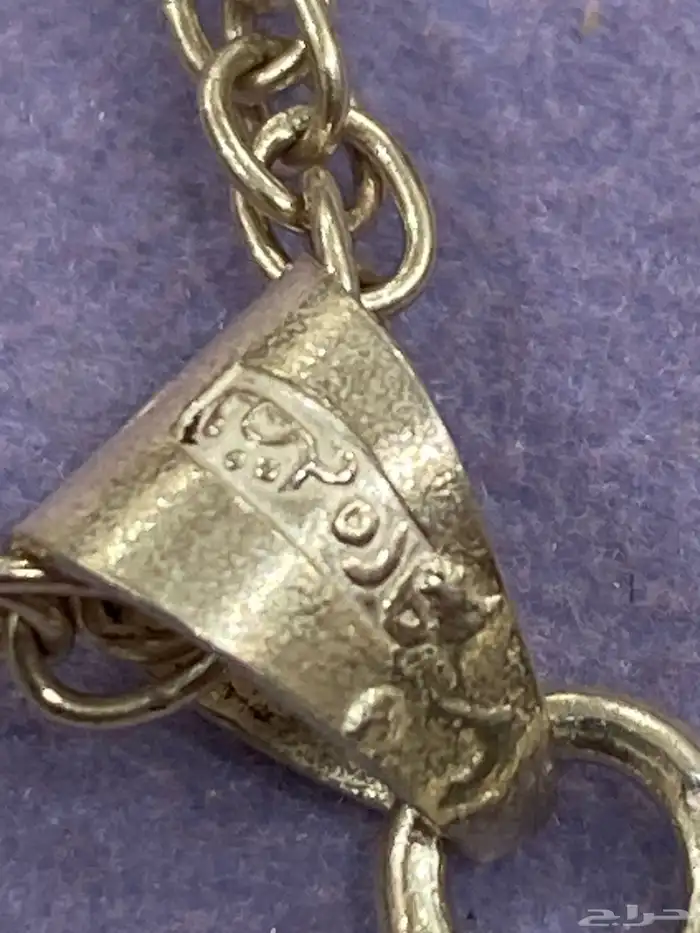 قلادة حجر الدم او الهليوتروب بتعليقة وسلسلة فضه عيار 925 4