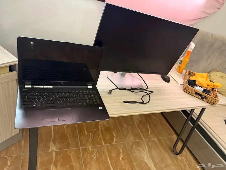 مكتب كامل جهاز لابتوب وشاشه 5