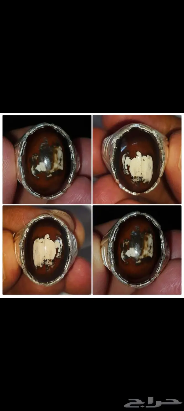 خاتم عقيق قبة مصور طبيعي مميز 0