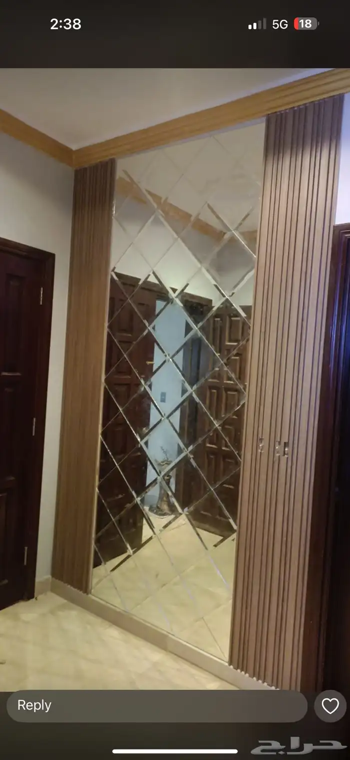 المرايا مغسلة  مدخل   و صالة 8