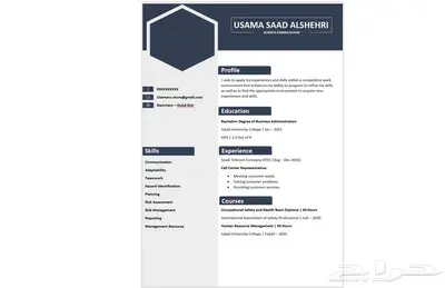 تصميم سيرة ذاتية احترافية قابلة للتعديل بأسعار رمزية 10
