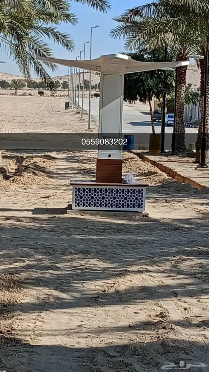 كراسي خرسانية وحاويات واحواض للحدائق 25