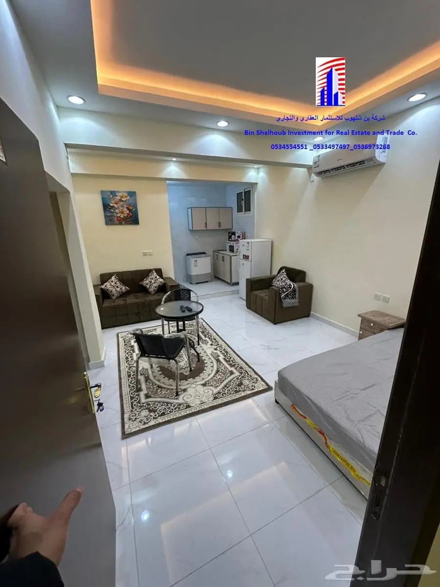 استوديو عزاب للايجار الشهري حي الملز 3