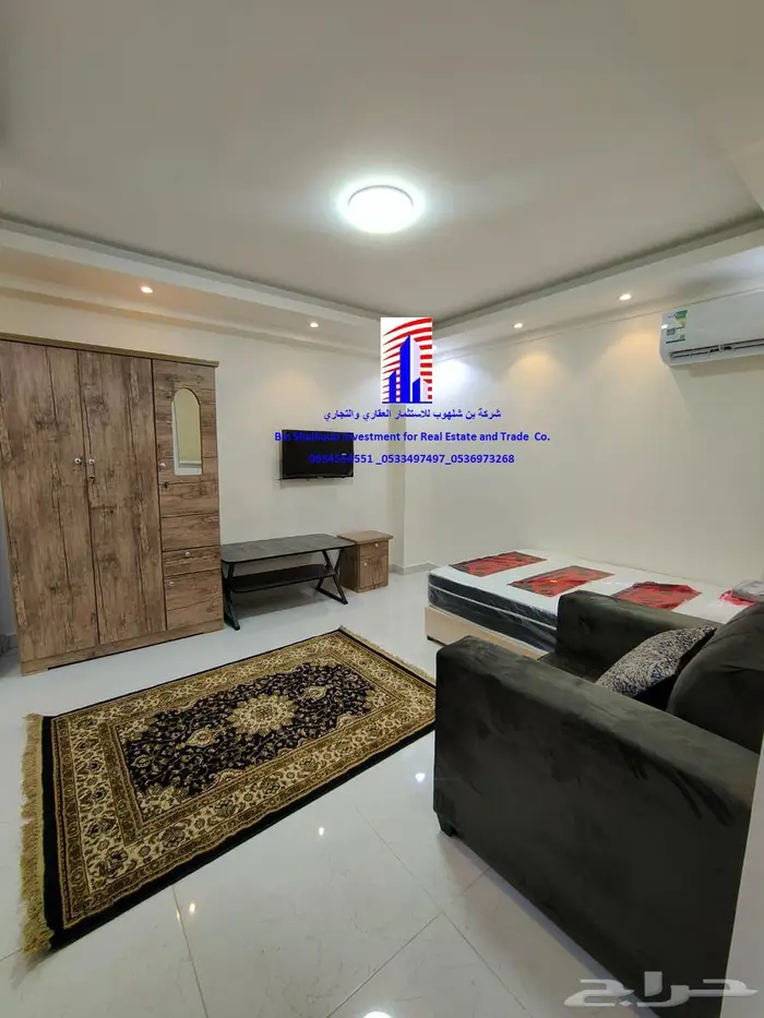 استوديوهات عزاب للايجار الشهري حي الضباط 6