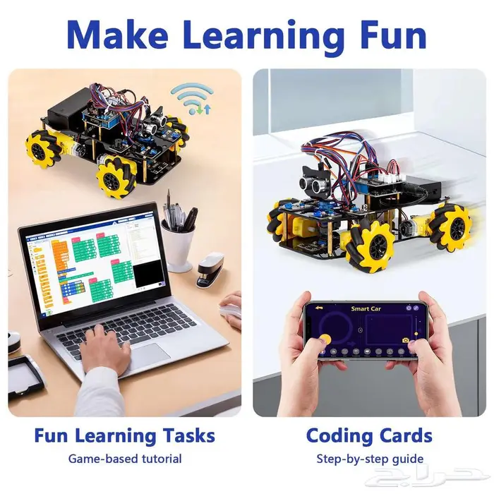 ESP32 مجموعة سيارة روبوت ذكية للتحكم عن بعد برمجة Arduino 0