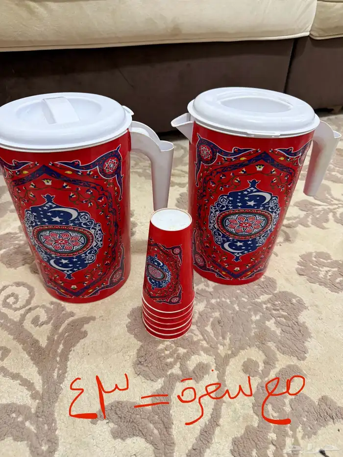 مواعين شبه جديدة كل واحد سعره عليه . 6