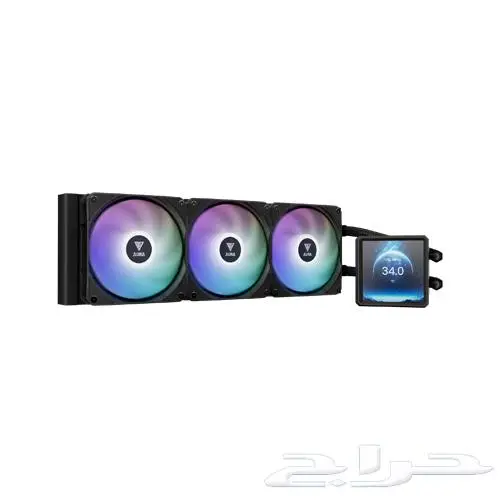 مبرد مائي 3 مراواح اسود AURA GL360 LCD من شركة Gamdias 2