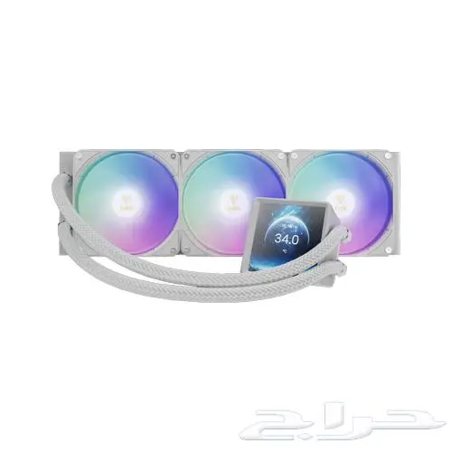 مبرد مائي 3 مراواح ابيض AURA GL360 LCD من شركة Gamdias 2