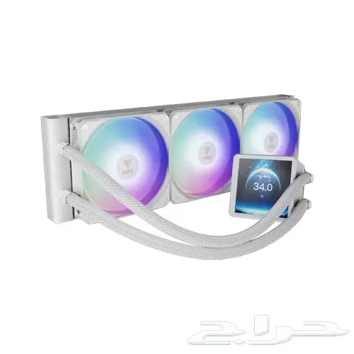 مبرد مائي 3 مراواح ابيض AURA GL360 LCD من شركة Gamdias 0