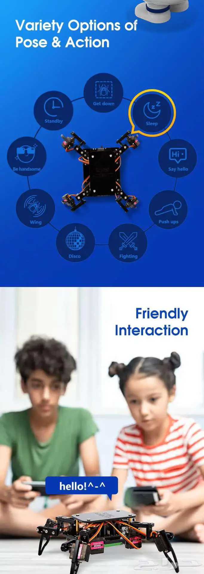 Robotlinking ESP8266 روبوت العنكبوت الآلي الرباعي 3