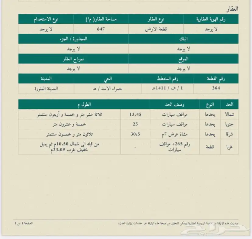 ارض للبيع حمراء الاسد 1