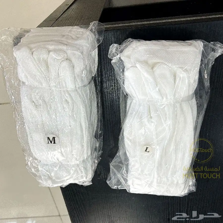 قفازات قطن ابيض مضاد للانزلاق طقم 10 زوج 2
