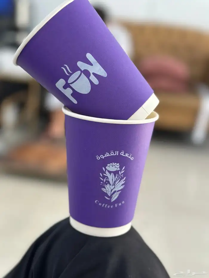 طباعة اكواب كافيهات مقاسات مختلفة طباعة ملونة اكواب دبل 9