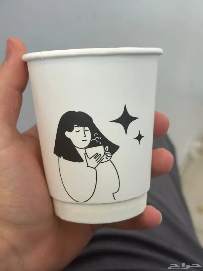 طباعة اكواب كافيهات مقاسات مختلفة طباعة ملونة اكواب دبل 6