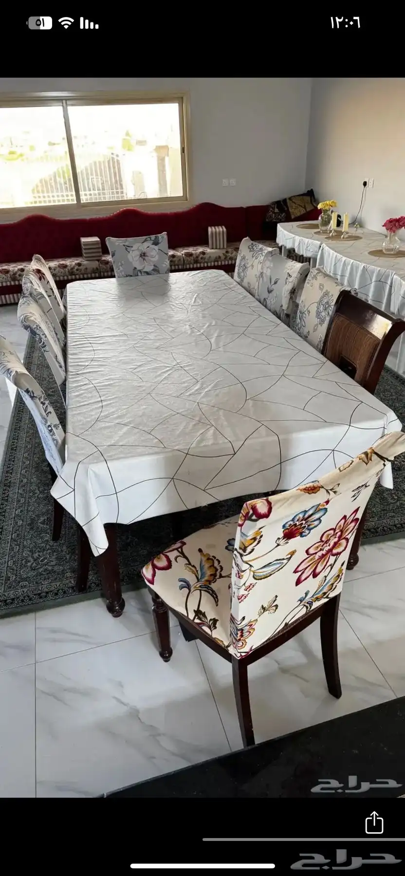 طاولة طعام كبيرة خشب مع 10 كراسي 3