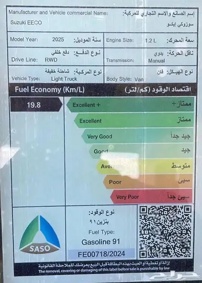 سوزوكي إيكو فان بضاعة 2025 بأقل سعر لدى الثواب 5