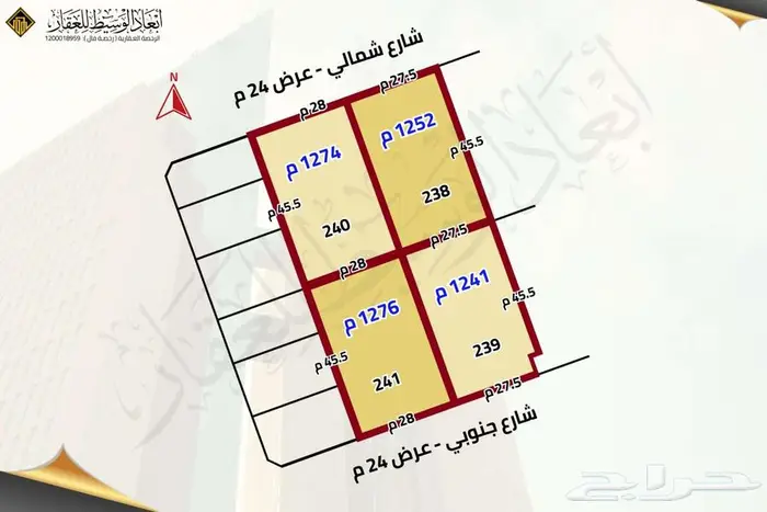 4 قطع سكنية مساحتها  5 ألف متر - في مخطط الصفوة في الملك فهد 2