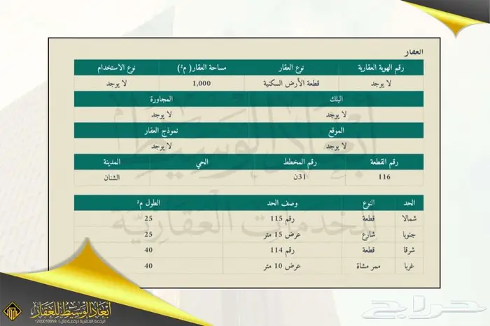 أرض سكنية للبيع في مخطط السلام - الشنان في حائل 2