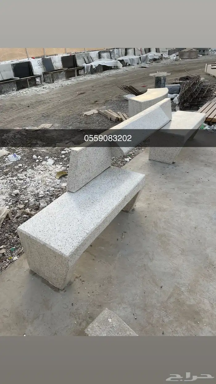 حاويات نفايات وكراسي خرسانية وأحواض زرع للحدائق 40
