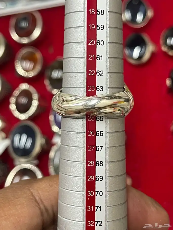 خاتم بحجر عقيق جزع يمني الوان متعددة صياغة عارف 20