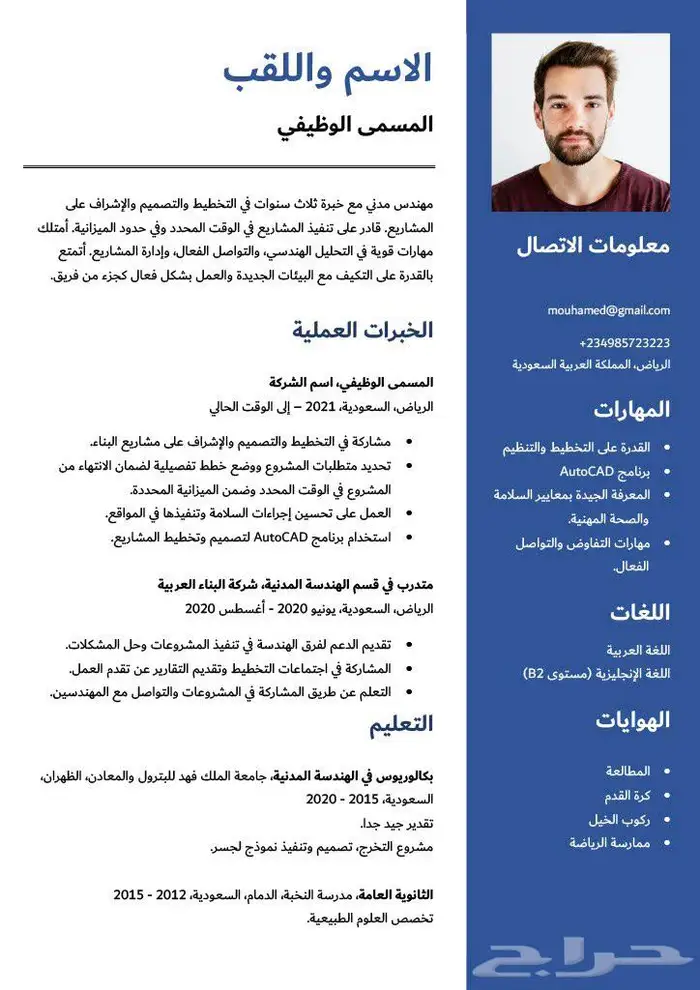 تصميم سيرة ذاتية احترافية بأقل سعر   عربي   إنجليزي 0
