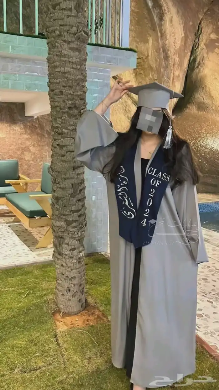عباية تخرج رمادي جديده 1