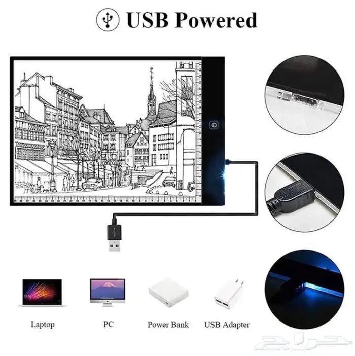 لوحة رسم بإضاءة ليد لاستنساخ الرسومات للطلبة والمصممين 3