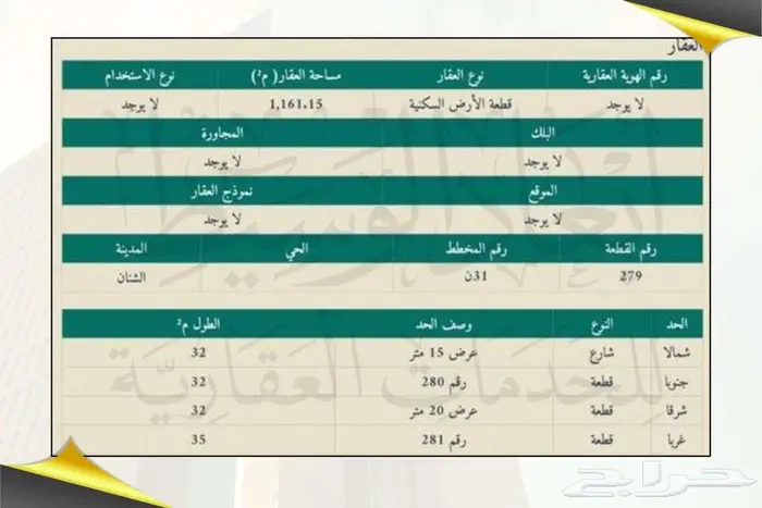 أرض سكنية للبيع في مخطط الفهد في الشنان - في حائل 2