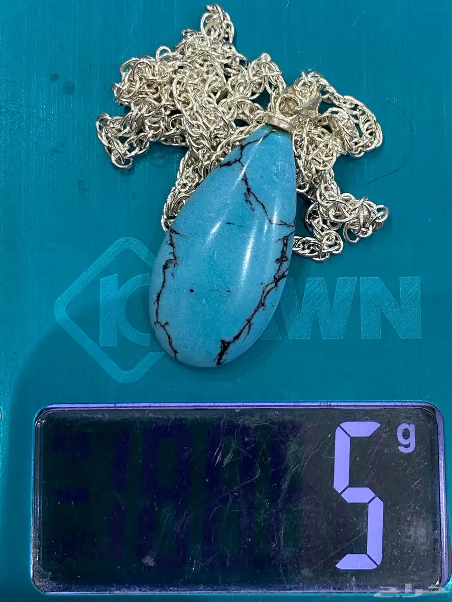 قلادات بأحجار فيروز وعقيق أحمر واسود بسلاسل فضة عيار 925 10