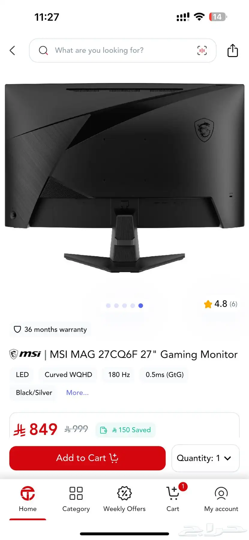 MSI MAG 27CQ6F 27  Gaming Monitor 2