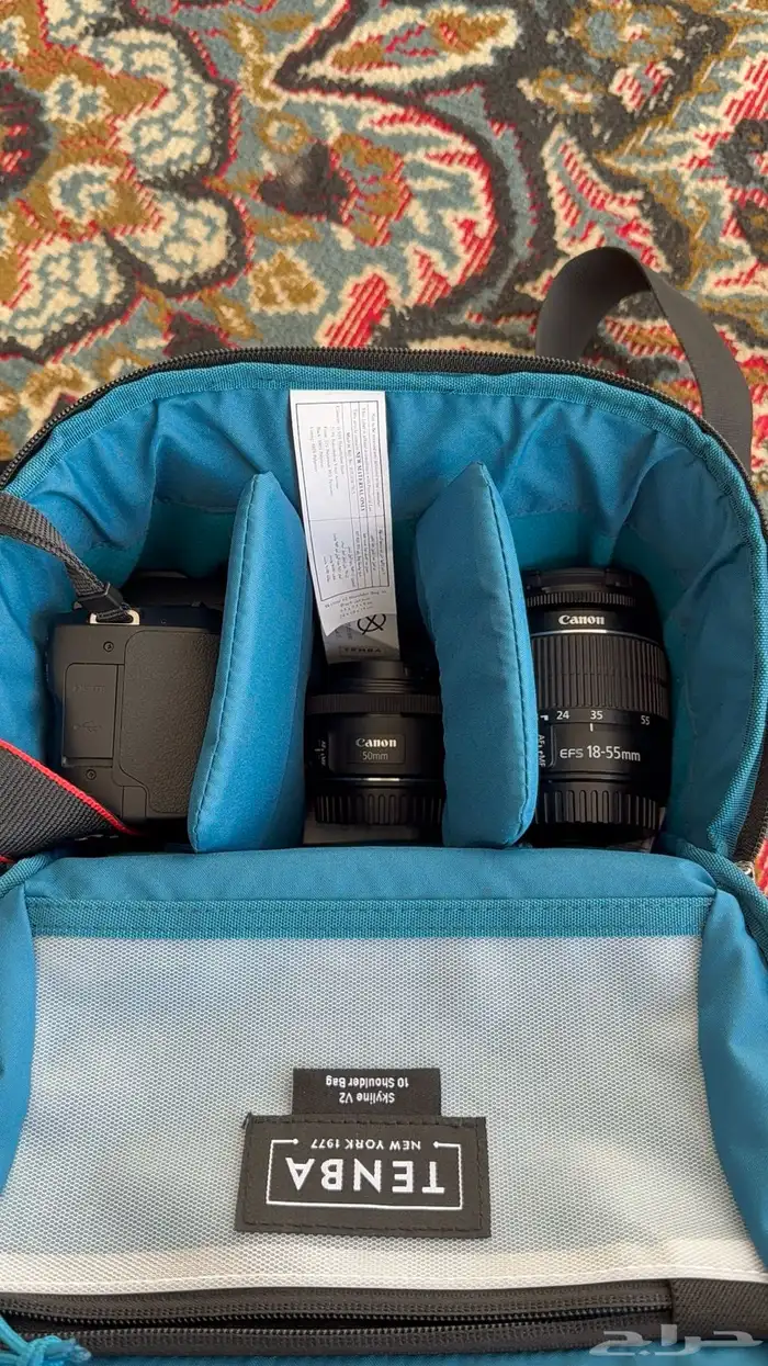 كاميرا Canon 250D   عدستين   شنطة Tenba - نظيفة جدا 0