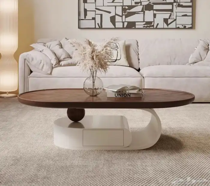 طاوله مودرن بيج و بني غامق ابداعي التصميم 2
