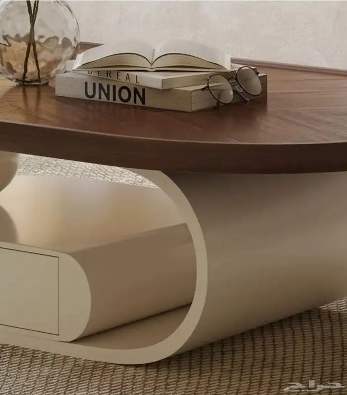 طاوله مودرن بيج و بني غامق ابداعي التصميم 4