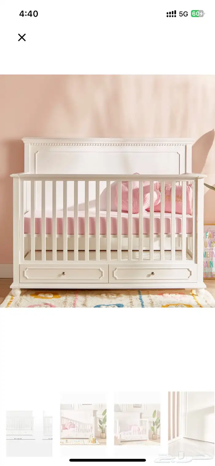 سرير أطفال بأدراج مستخدم 1