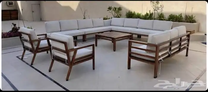 طقمان جلسات خارجيه حيد وخشب 8